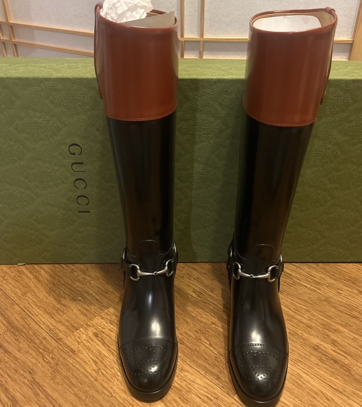 Gucci Gucci Calfskin Zelda Harness Riding Boots Black Amber Size US 6 / IT 36 - 3 Thumbnail