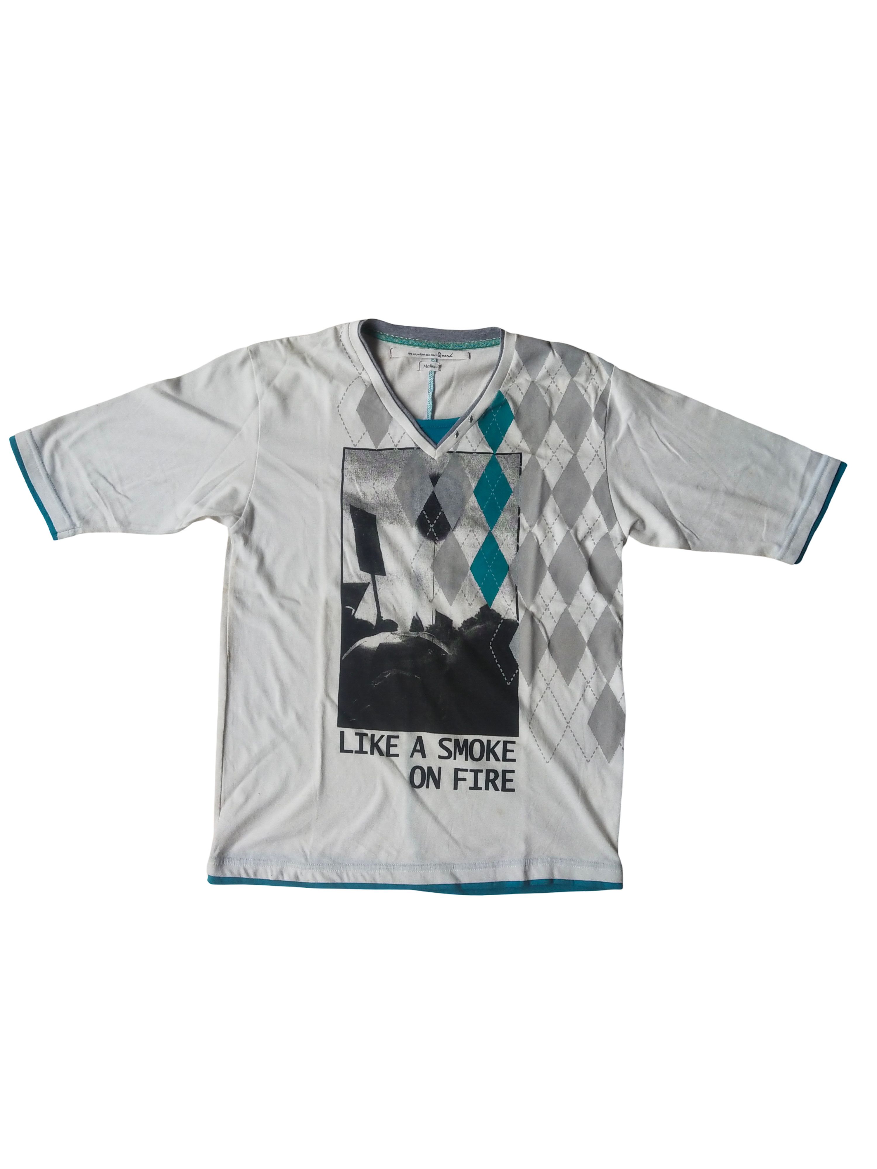 Hysteric Glamour 2000s Quash Layered Argyle Graphic V-Neck Tee Japan Size M / US 6-8 / IT 42-44 - 1 Thumbnail