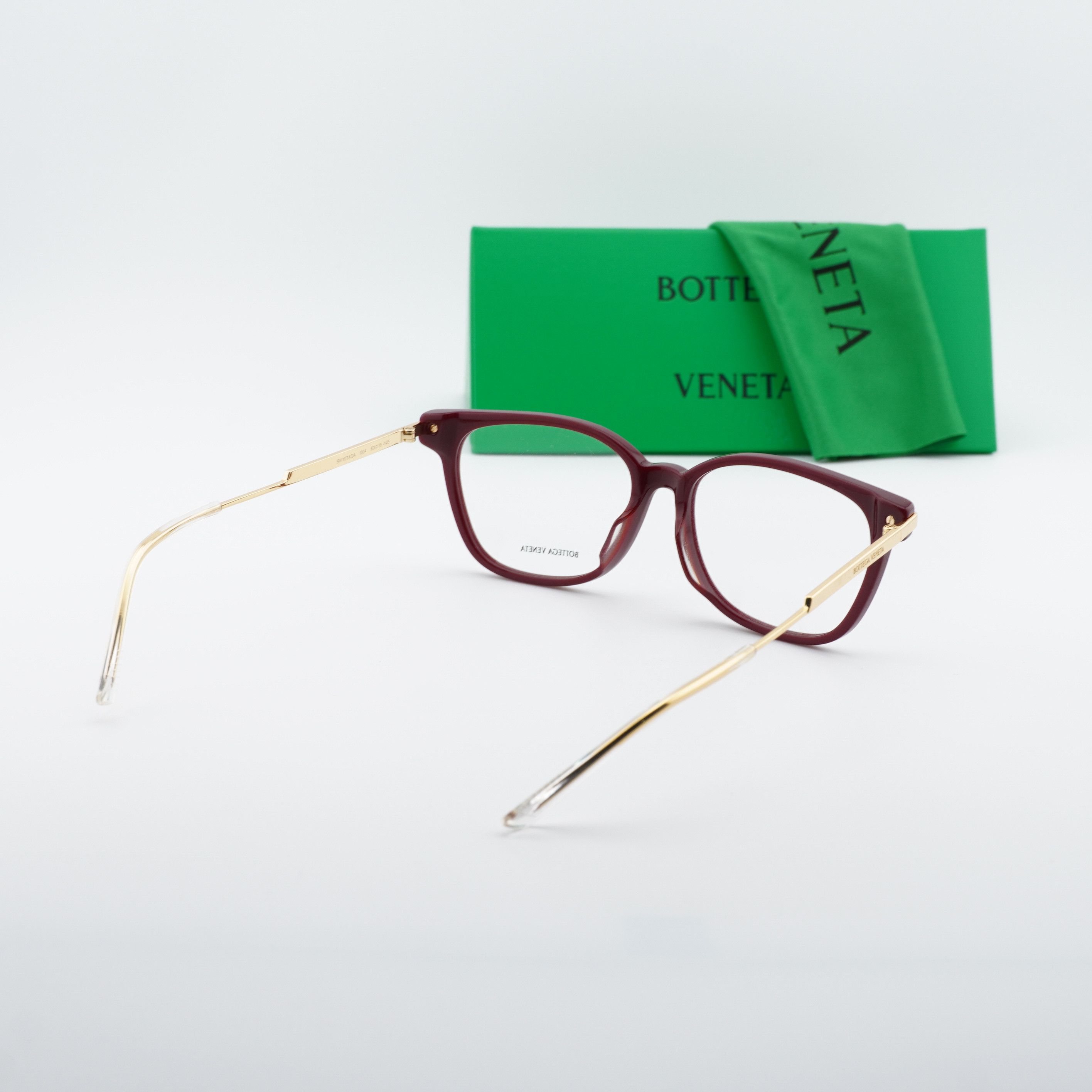Bottega Veneta Bottega Veneta BV1074OA 004 Eyeglasses Burgundy/Gold 53mm Size ONE SIZE - 9 Thumbnail
