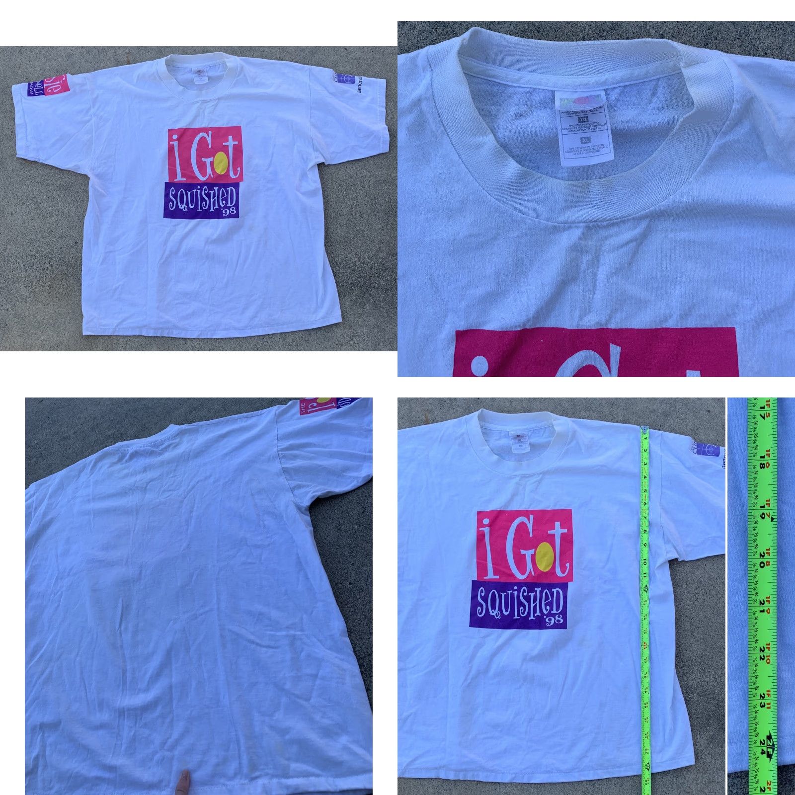 Vintage VINTAGE Best XL White I Got Squished The Rosie O’Donnell Show ’98 T-Shirt Concept Cure GM XL Unisex Graphic Tee 1990s Size US XL / EU 56 / 4 - 8 Thumbnail