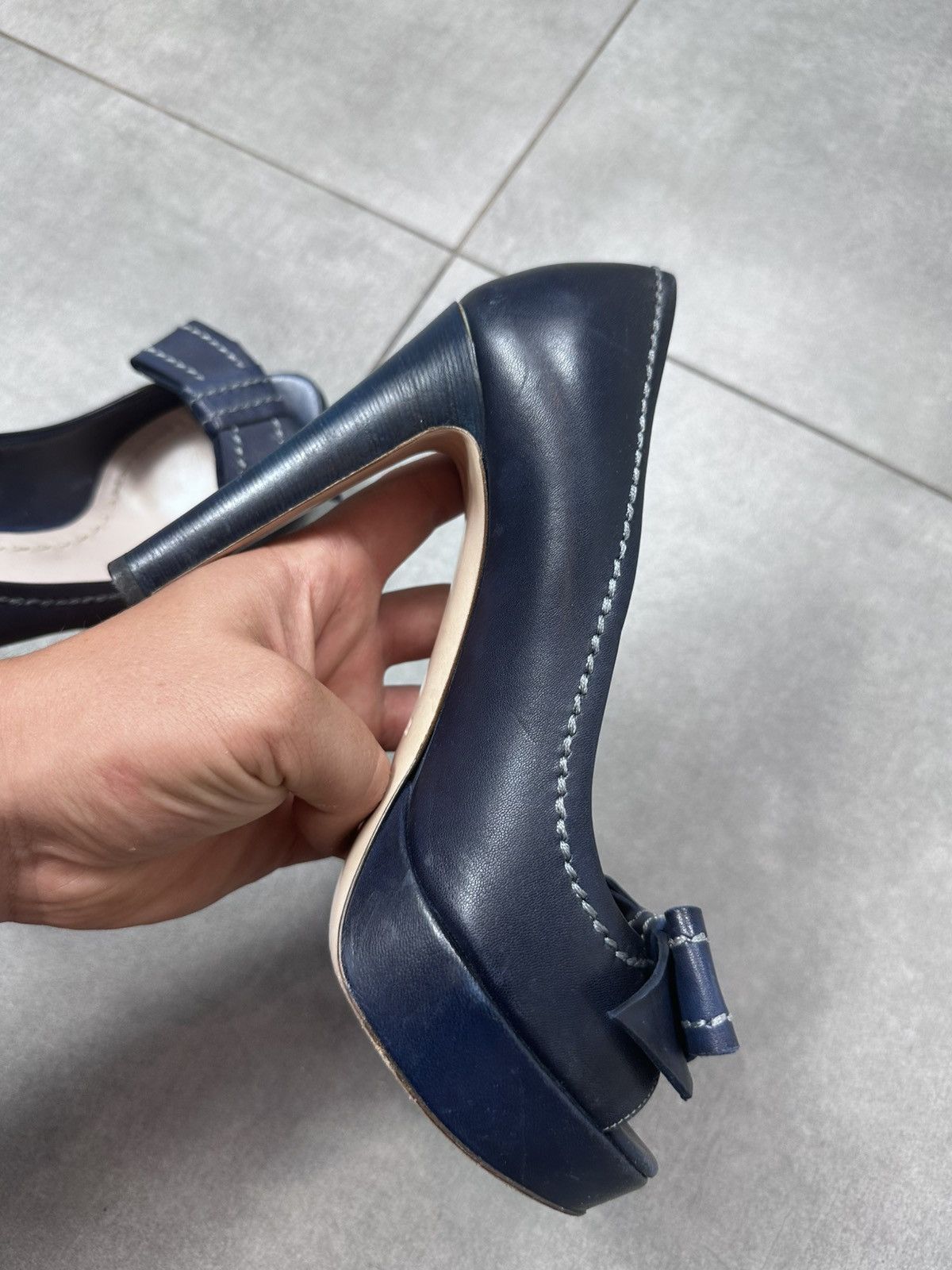 Miu Miu Vintage Miu Miu PeepToe Heels perforated cocard dot holes Size US 7.5 / IT 37.5 - 11 Thumbnail