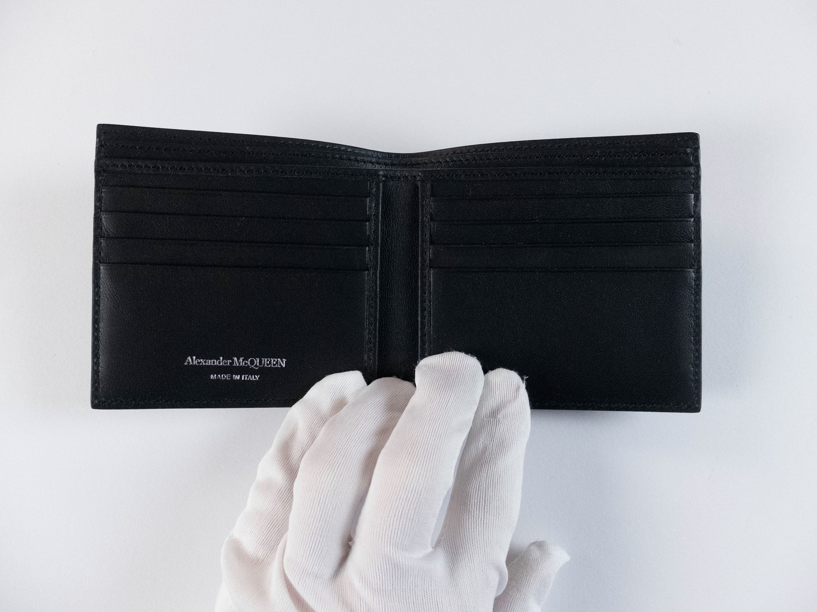 Alexander McQueen ALEXANDER MCQUEEN black abstract logo leather wallet q Size ONE SIZE - 3 Thumbnail