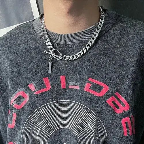 Jewelry × Other Titanium Steel Link Chain Necklace for Men Women Hip Hop Size ONE SIZE - 1 Thumbnail