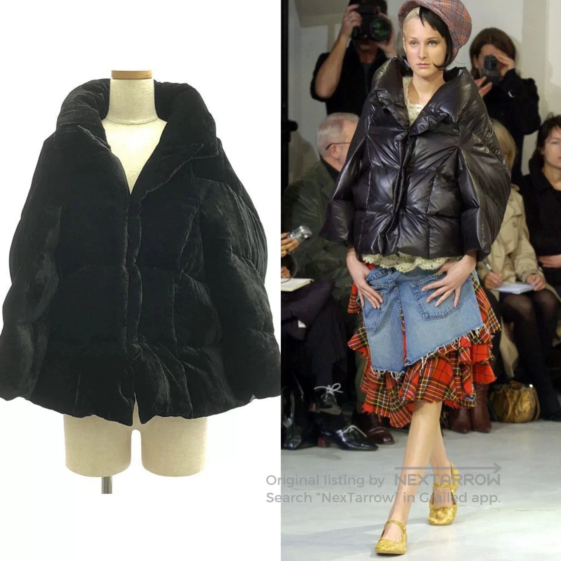 Junya Watanabe Black Velvet Cape Coat.