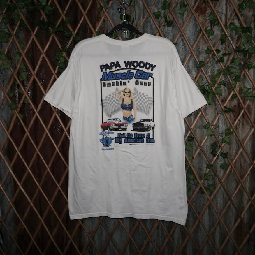 Fruit Of The Loom XL - Vintage / Y2K 1998 Car Show Papa Woody Muscle Car Tee Size US XL / EU 56 / 4 - 2 Thumbnail
