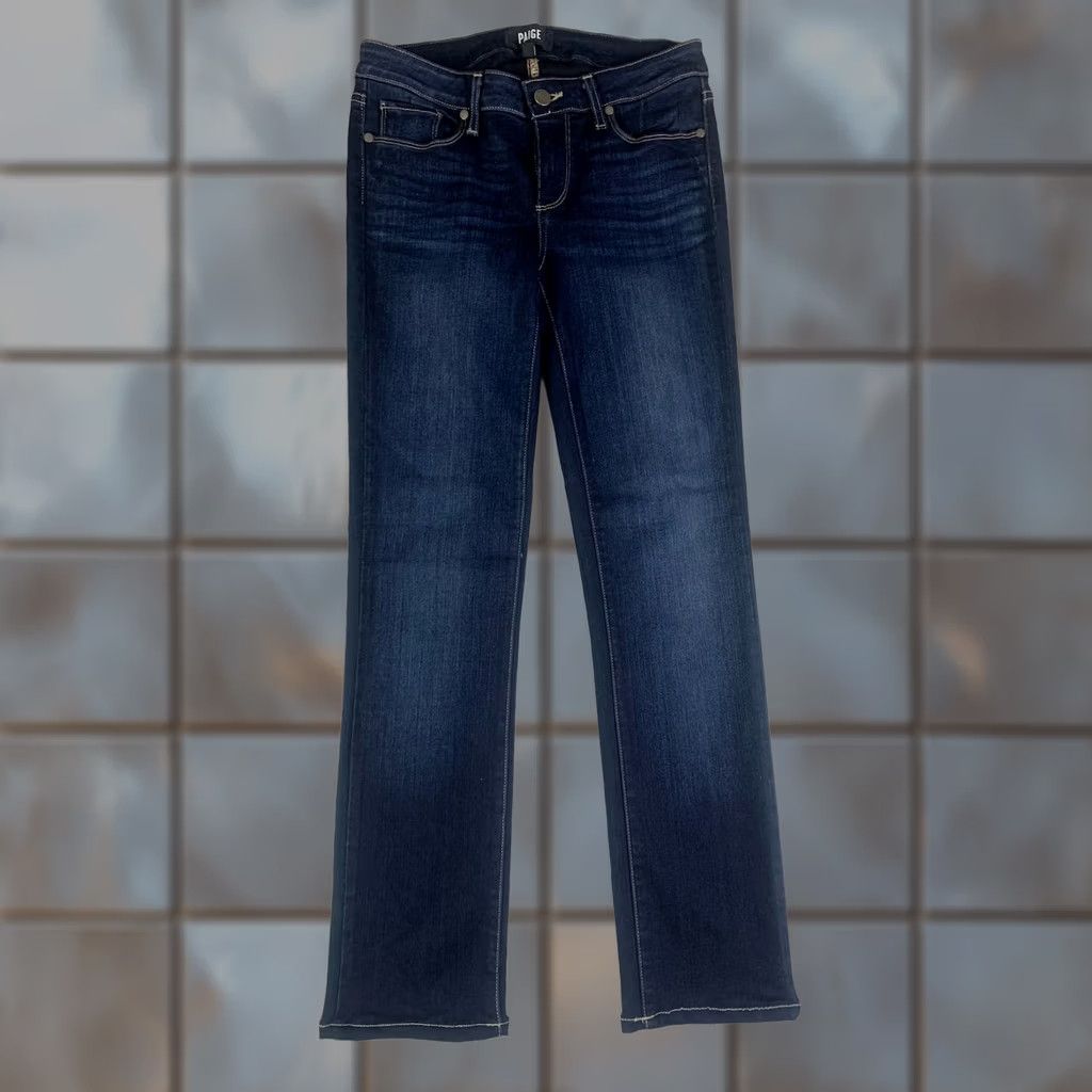 Paige PAIGE Skyline Straight Jeans Womens 27 Blue Dark Wash Stretch Denim (fits 28x29) Size 27" / US 4 / IT 40 - 1 Thumbnail