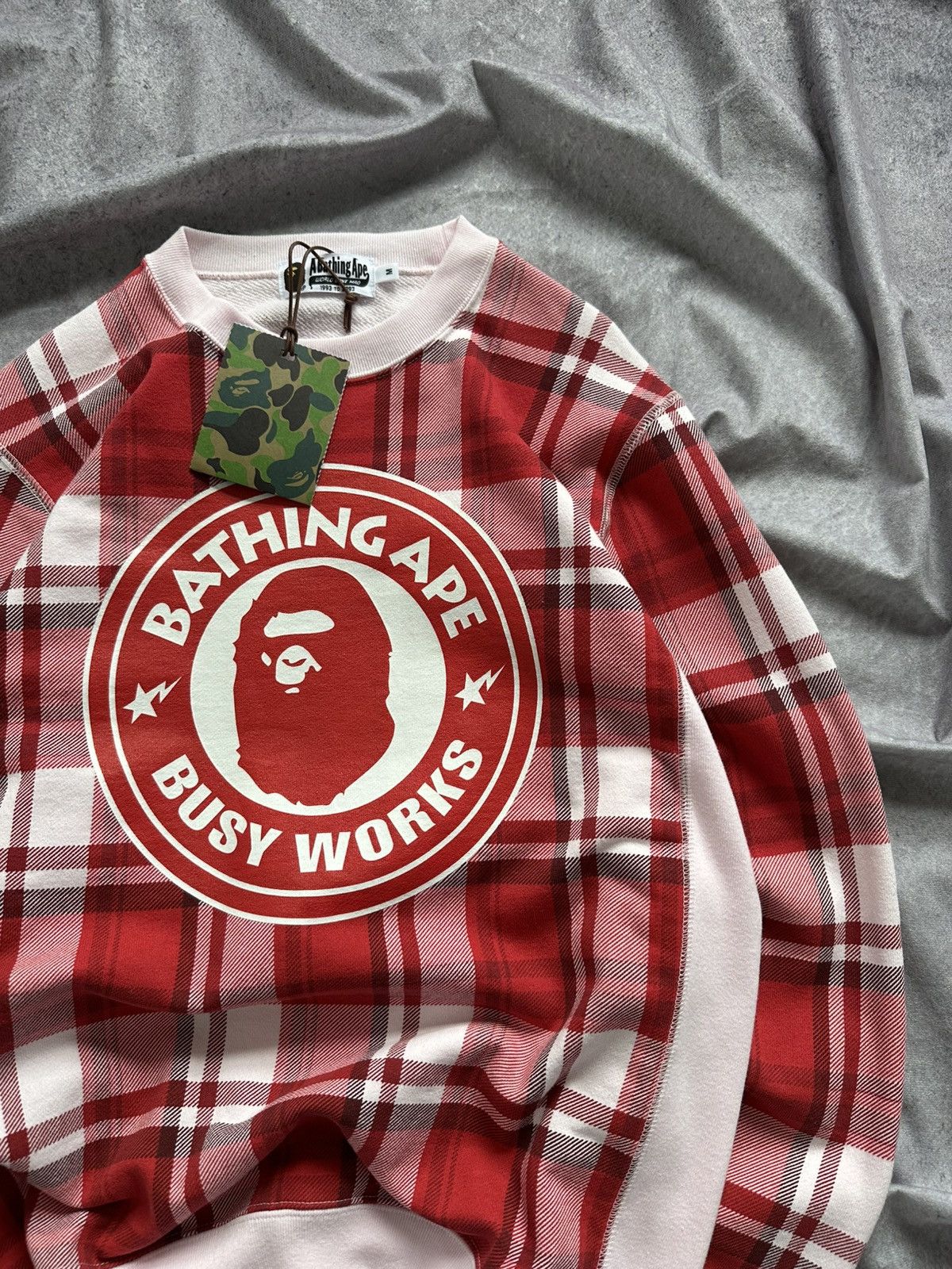 Bape Bape Plaid Check Gift Busy Works Sweatshirt Size US M / EU 48-50 / 2 - 4 Thumbnail