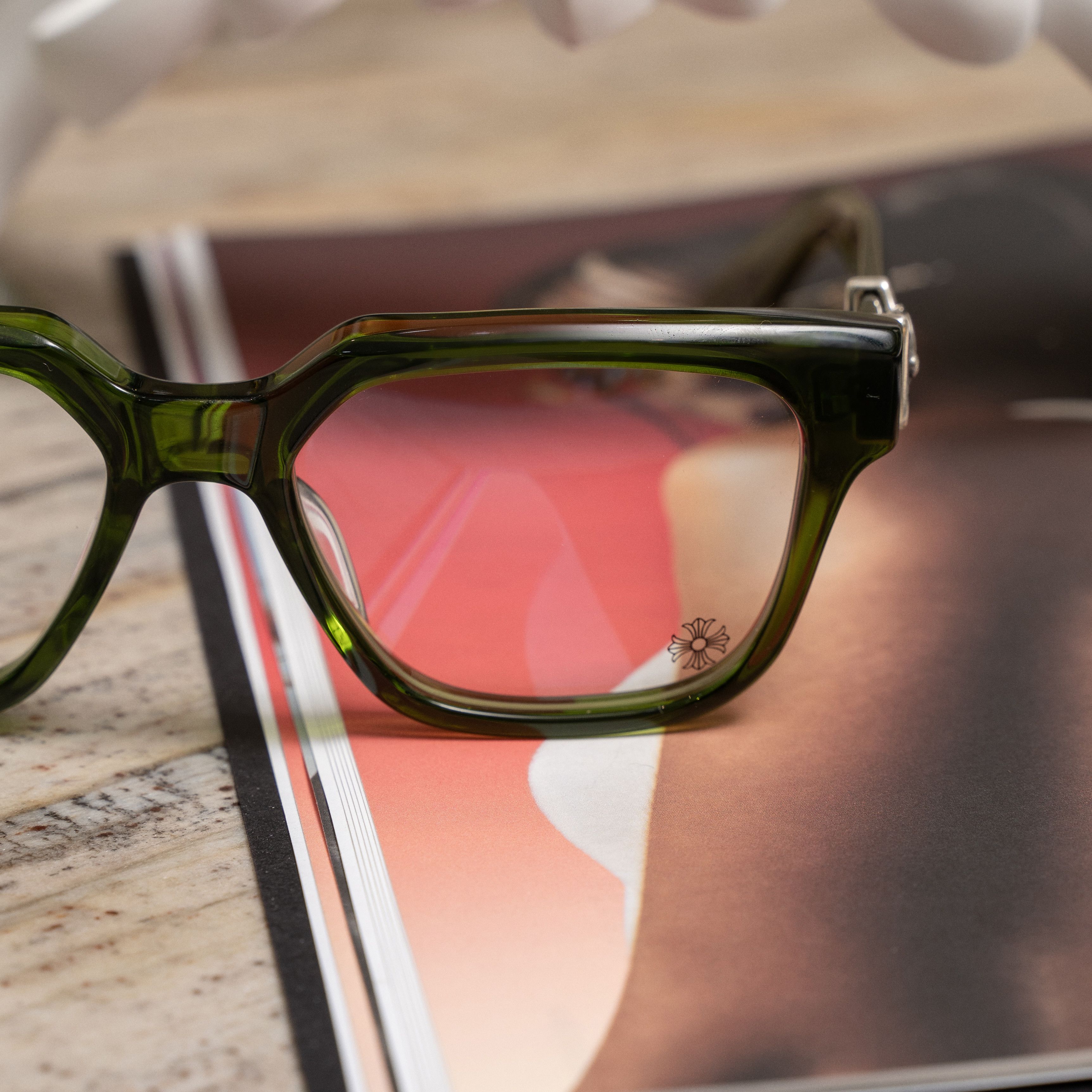 Chrome Hearts Chrome Hearts VAGILLIONAIRE II Dark Olive Glasses Size ONE SIZE - 7 Thumbnail