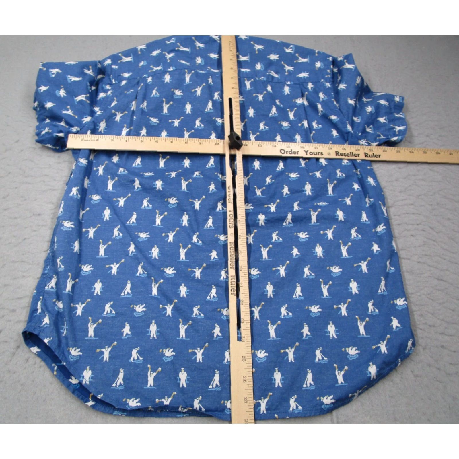 Reyn Spooner Reyn Spooner Mens Medium Blue Short Sleeve Button-Up Hawaiian Shirt AOP Flags Reverse Print Tropical Retro Size US M / EU 48-50 / 2 - 5 Thumbnail