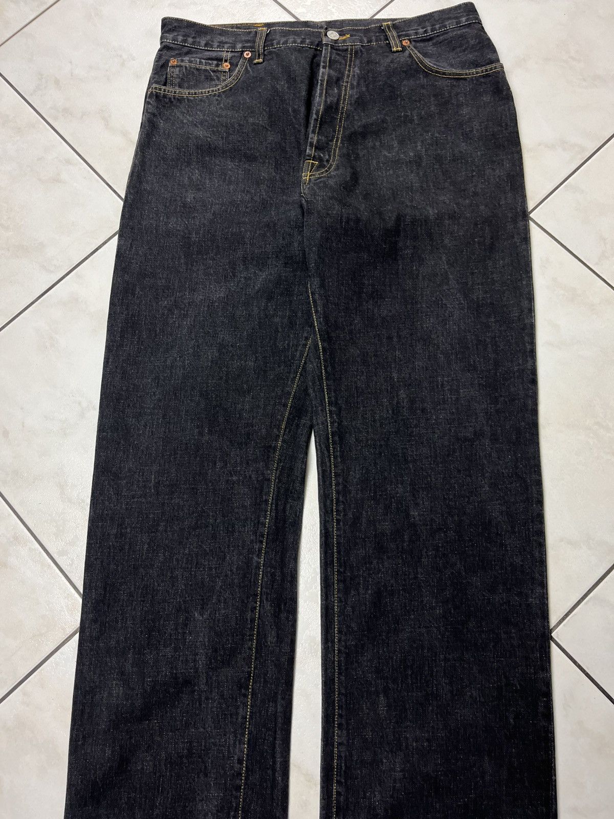 Gucci × Vintage Vintage Gucci regular dark goth raw denim jeans Size US 36 / EU 52 - 4 Thumbnail