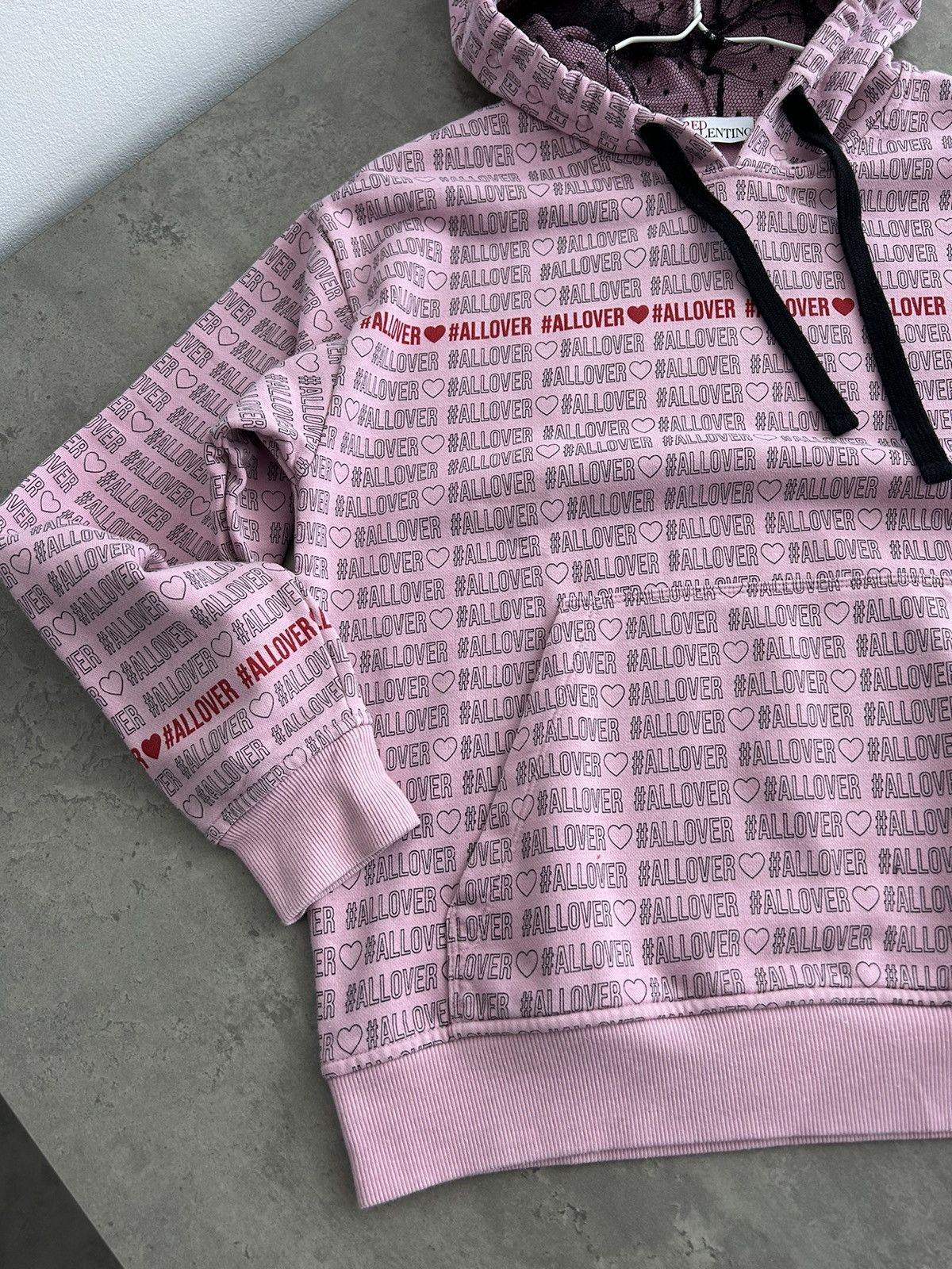 Valentino RED VALENTINO Pink Hoodie Allover Luxury Size XS / US 0-2 / IT 36-38 - 2 Thumbnail