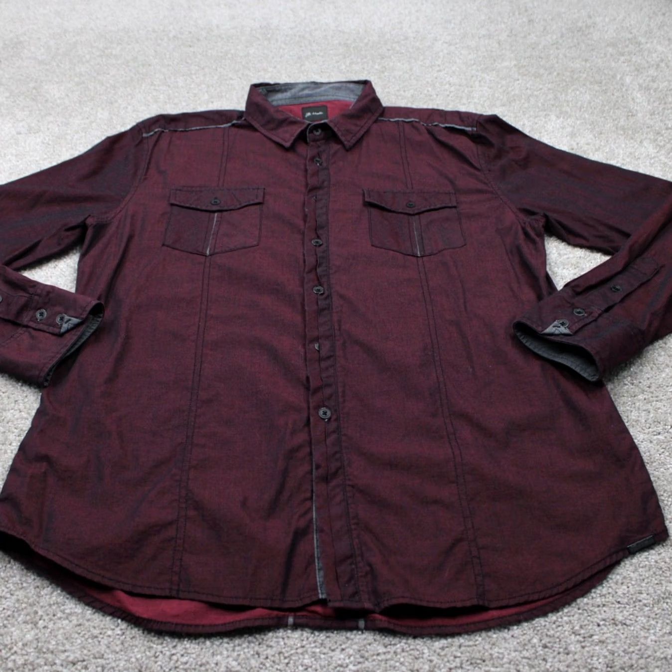 Vintage J.B. Holt Athletic Fit Shirt Mens Large Red Cotton Stretch Long Sleeve Button Up Size US L / EU 52-54 / 3 - 3 Thumbnail
