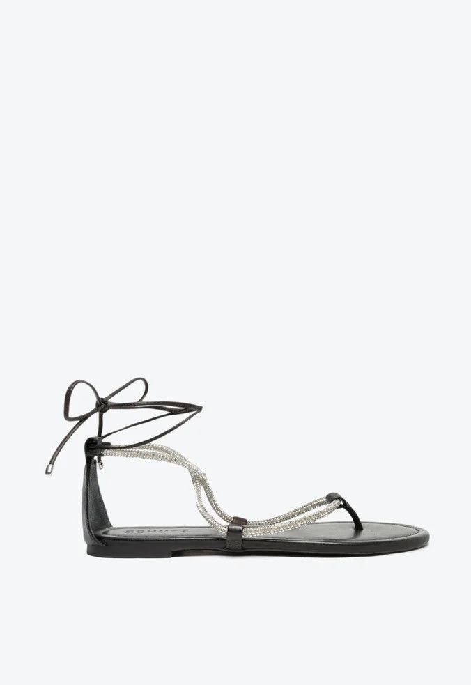 Saint Laurent Paris o1bcso1str1124 Love Flat Sandals in Black Size US 9.5 / IT 39.5 - 1 Preview