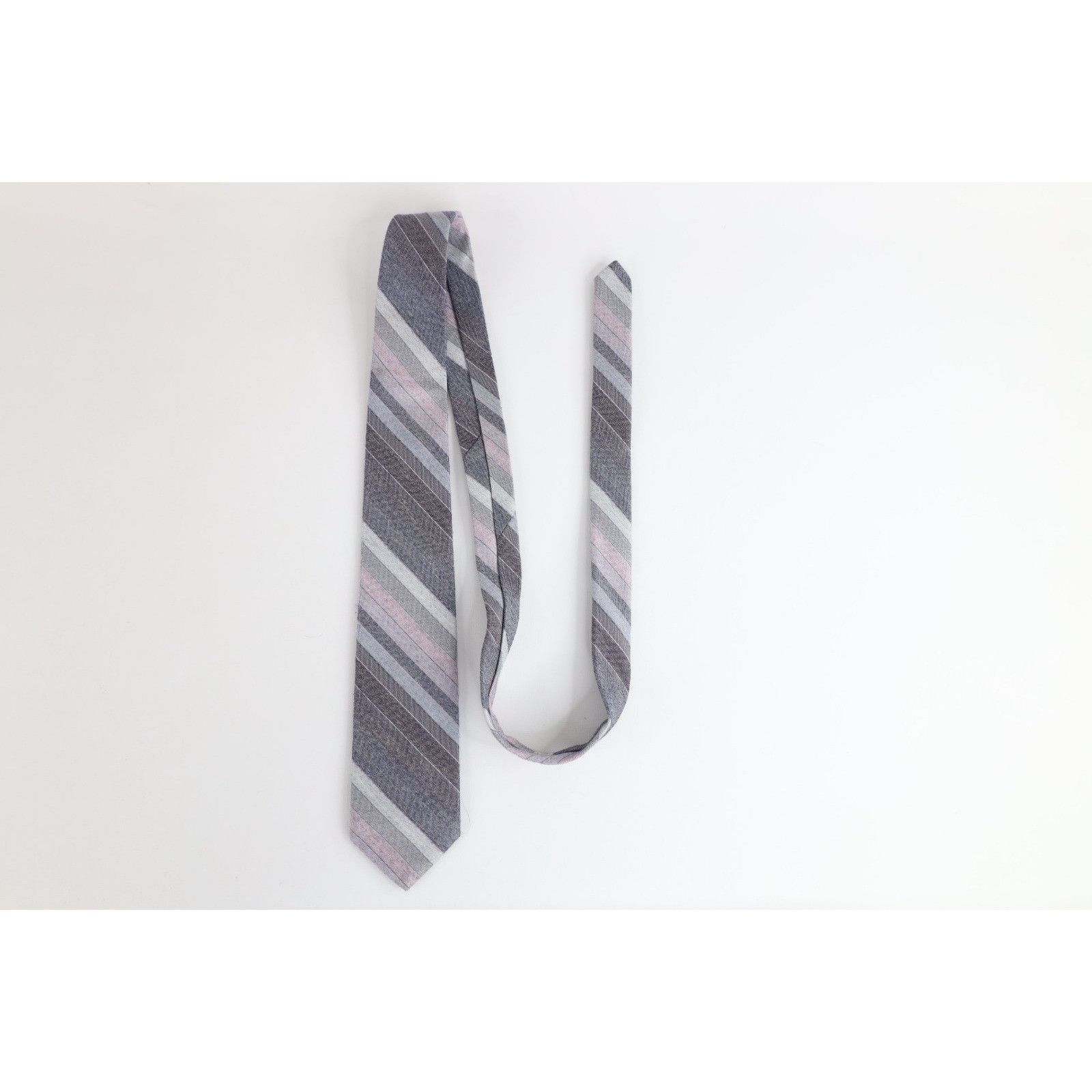 Vintage Vintage 90s Streetwear Striped Wool Tweed Neck Tie Necktie Size ONE SIZE - 2 Thumbnail
