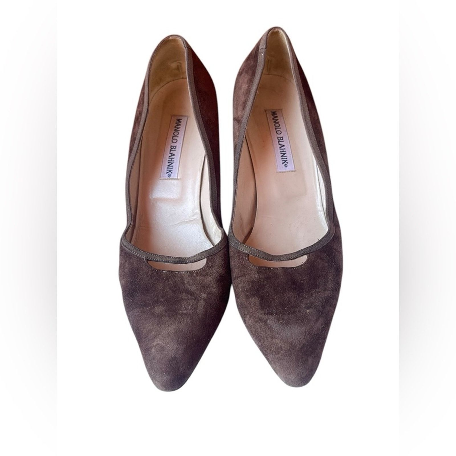 Manolo Blahnik Manolo Blahnik Brown Suede Kitten Heel Pumps sz.41 Size US 10.5 / IT 40.5 - 2 Thumbnail