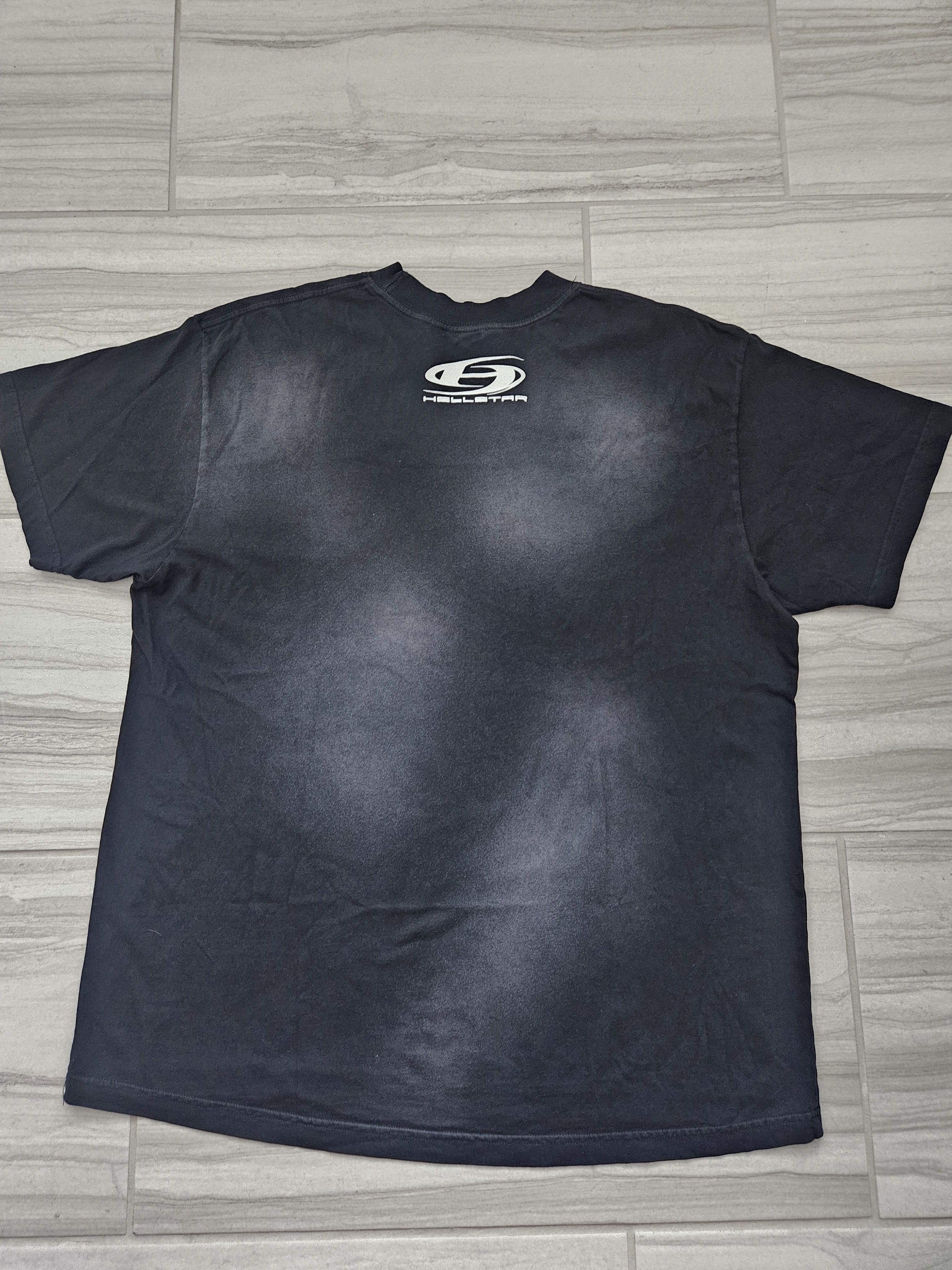 HELLSTAR SAMPLE PROTO Oversized Oval H Logo Black T Shirt Size US M / EU 48-50 / 2 - 2 Thumbnail