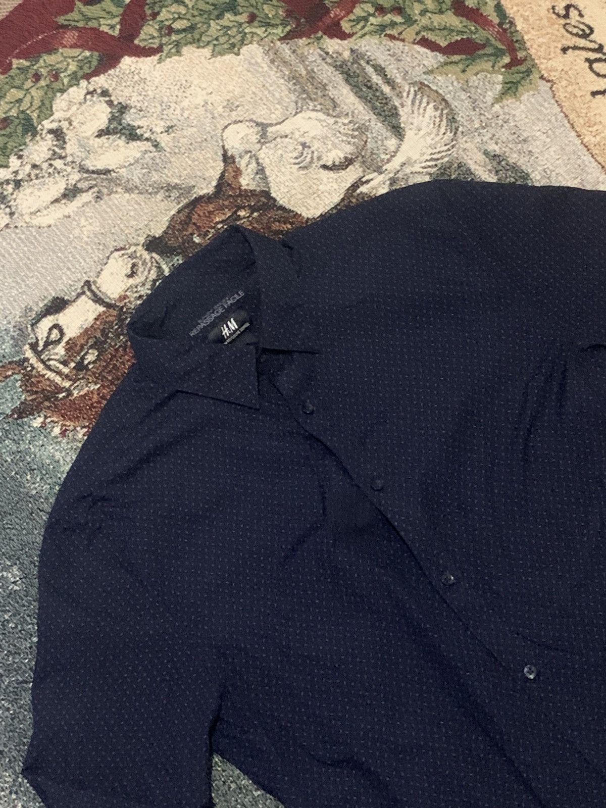 H&M Dark blue H&M button up MEDIUM Size 44L - 1 Thumbnail