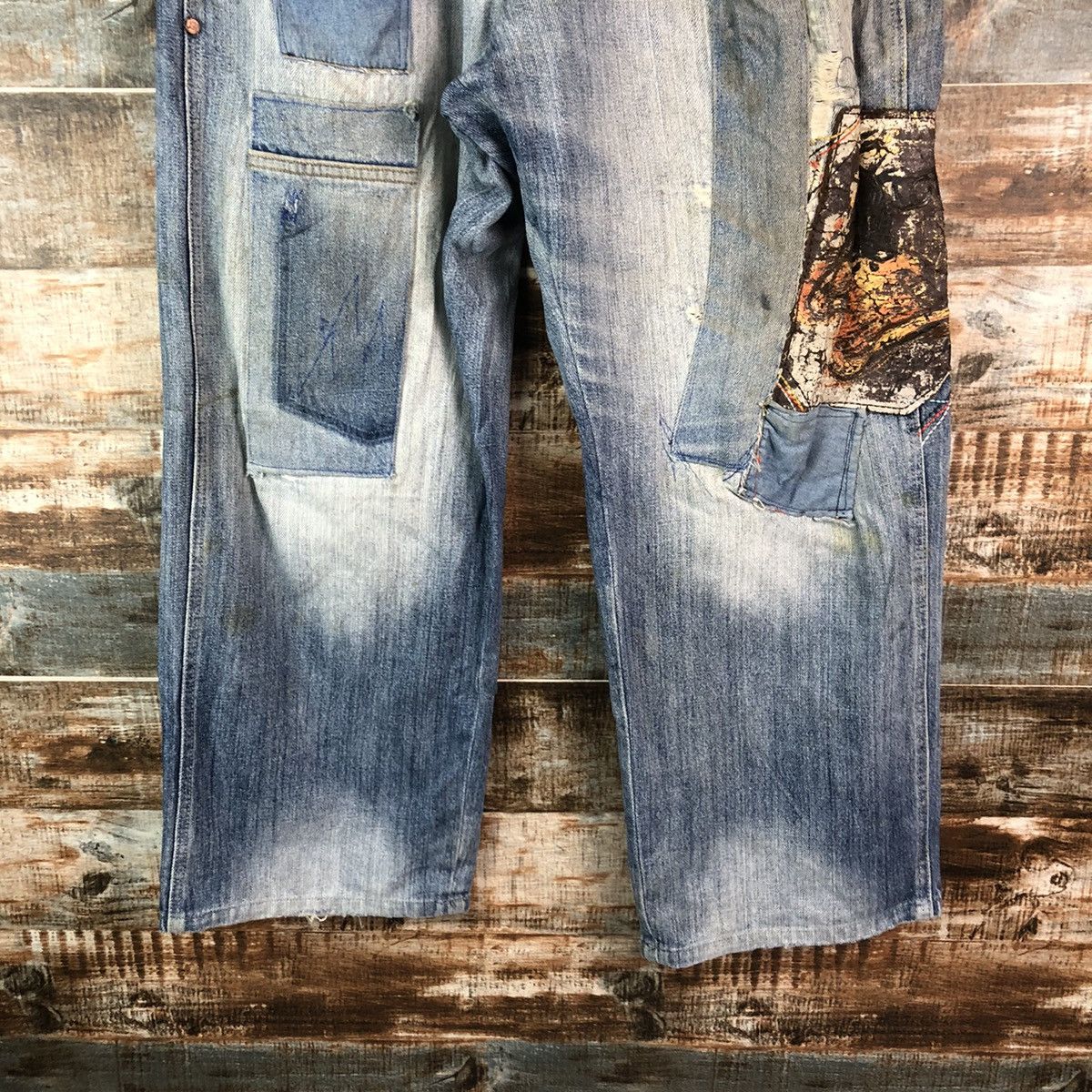 Japanese Brand Lot 29 Blue patchwork Distressed Denim Pants #A2152 Size US 36 / EU 52 - 6 Thumbnail