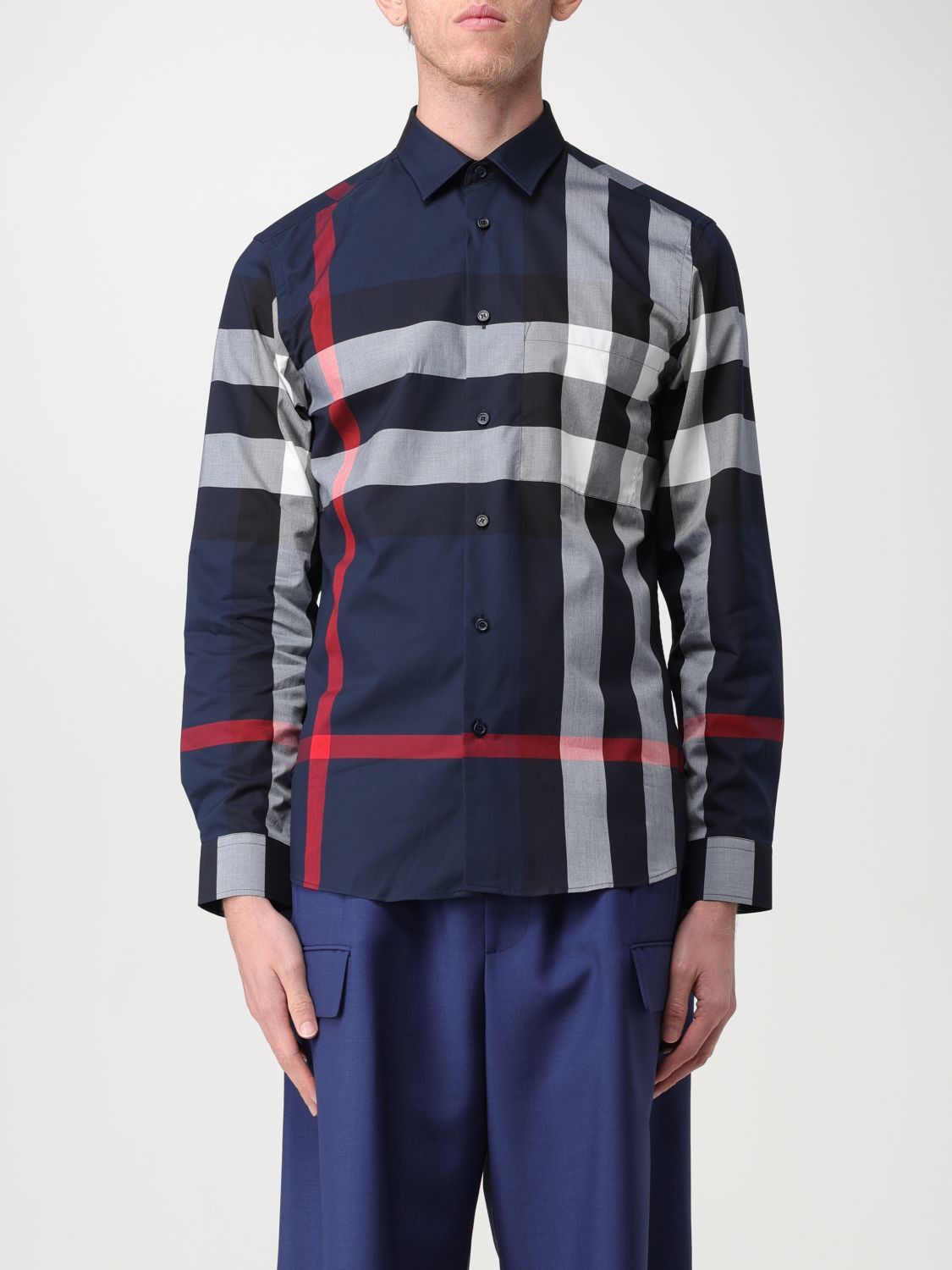 image of Burberry Shirt Men Navy (Size 2XL)