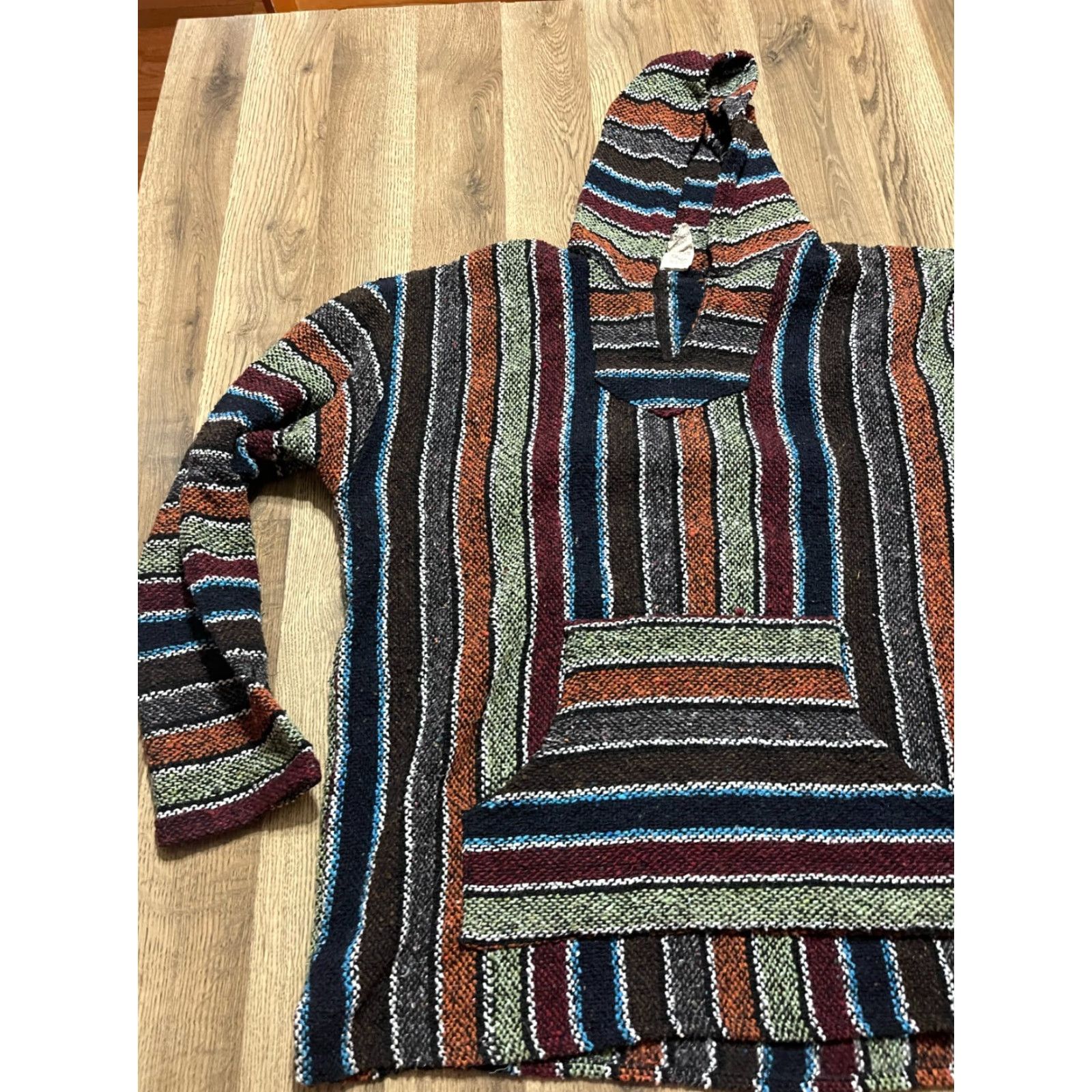 Sunspel Sunspecs Hoodie Mens XXL Striped Pullover Long Sleeve Green Brown Blue V-Neck Performance Regular Shirt Mens Size US XXL / EU 58 / 5 - 3 Thumbnail