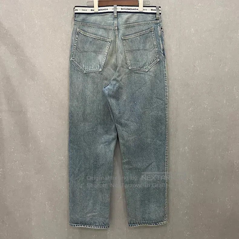 Balenciaga Balenciaga size M Water-Washed Belt Wide Leg Denim Pants Size US 27 - 5 Thumbnail