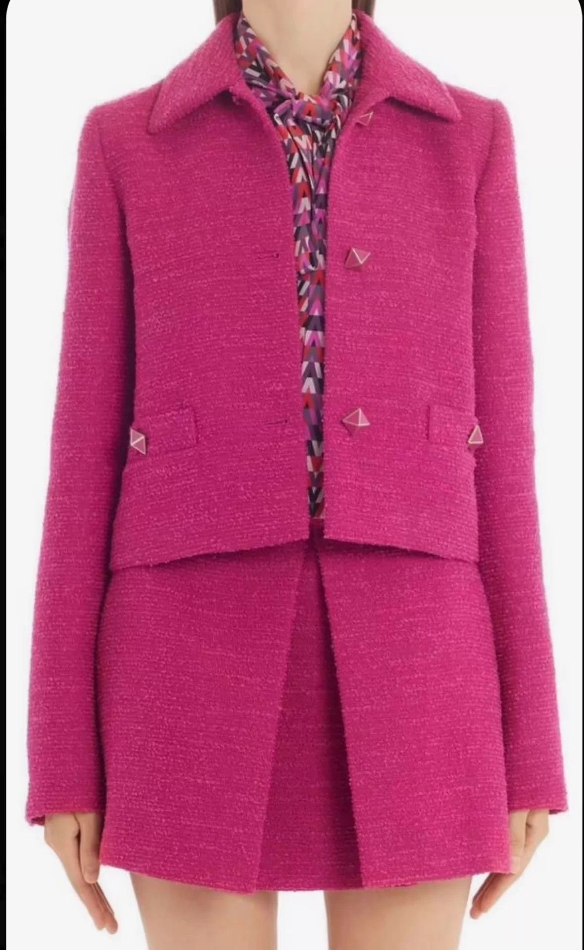 Valentino Valentino New Vintage Rose Tweed Polo Collar Jacket Size M / US 6-8 / IT 42-44 - 9 Thumbnail