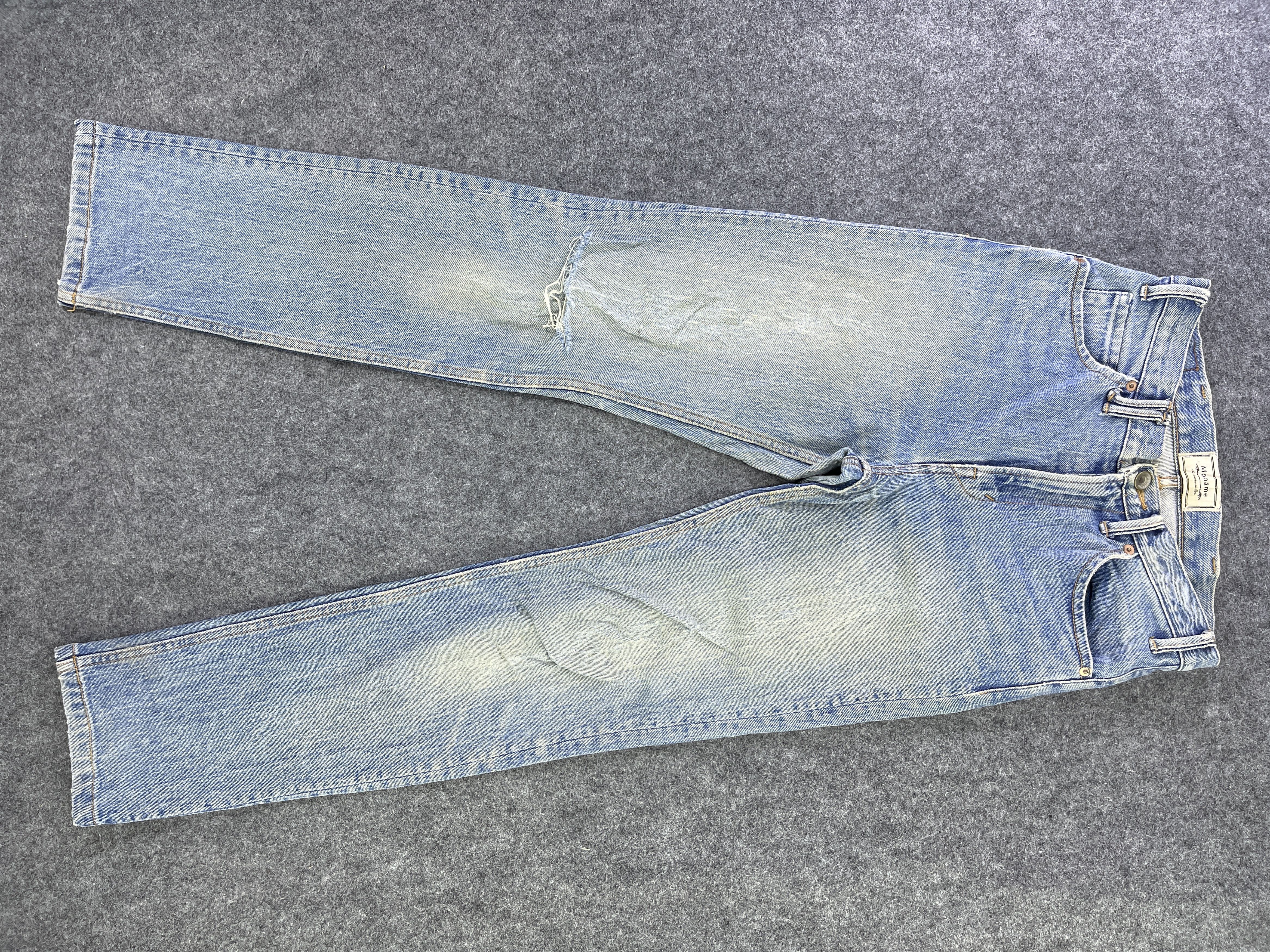 image of Vintage Moname Stone Wash Jeans Distressed Denim - J946 in Blue, Women's (Size 28)