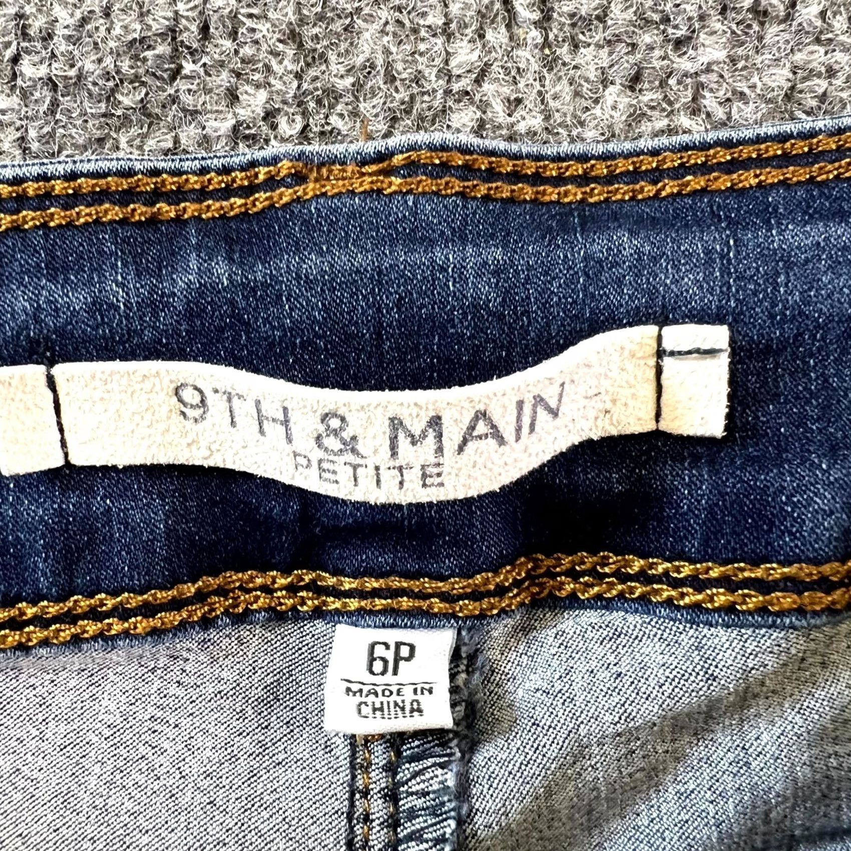Denime 9th & Main Skinny Jeans Women's 6P Blue Denim Cotton Stretch Workwear 5-Pocket Zipper Button Petite 25 Inseam Size 28" / US 6 / IT 42 - 5 Thumbnail