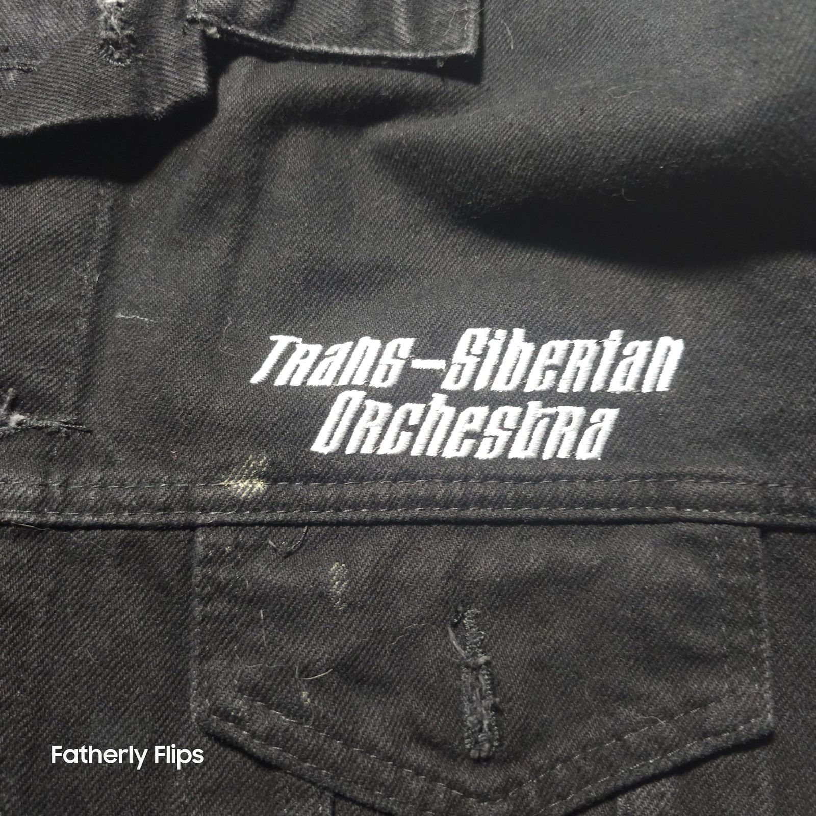 Other Vintage TSO Black Denim Tour Jacket Tiger Guitar USA Med Size M / US 6-8 / IT 42-44 - 14 Thumbnail