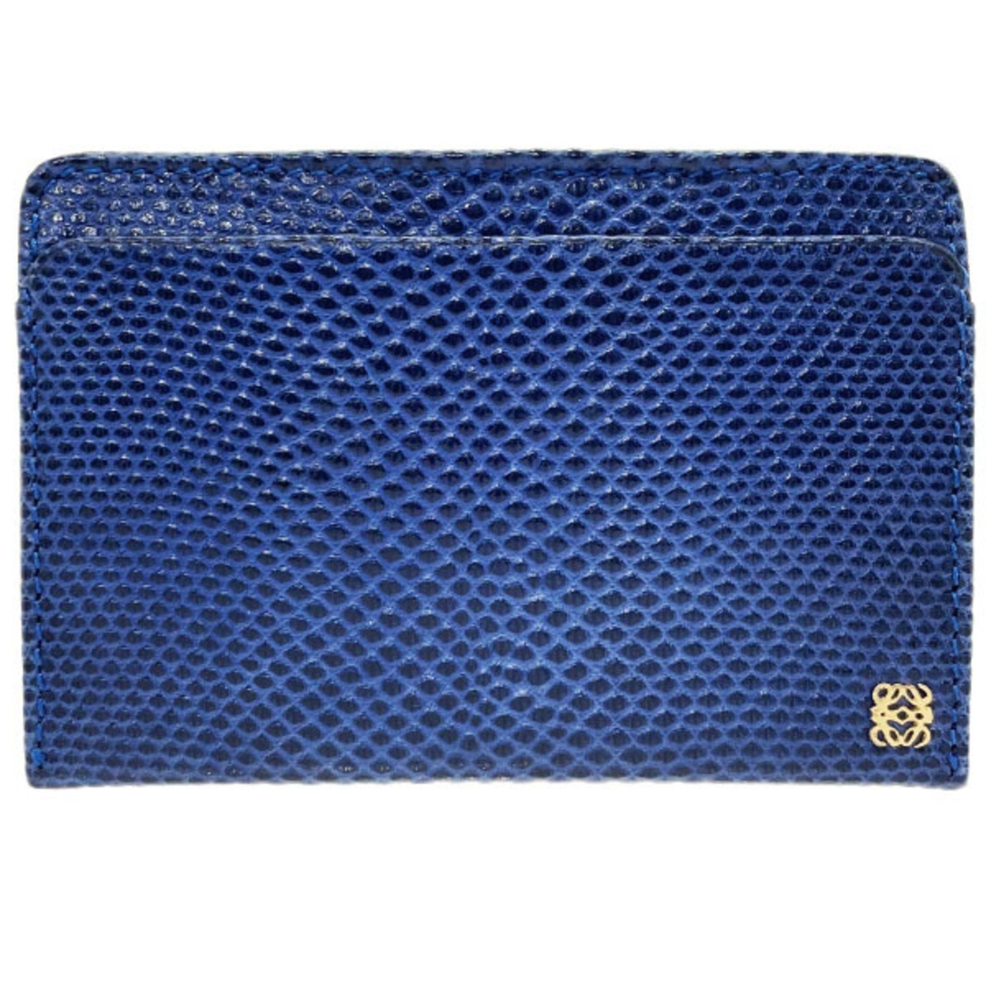Loewe LOEWE Card Case Anagram Holder Leather Navy Blue Business IC ID Pass KK-15225 Size ONE SIZE - 1 Thumbnail