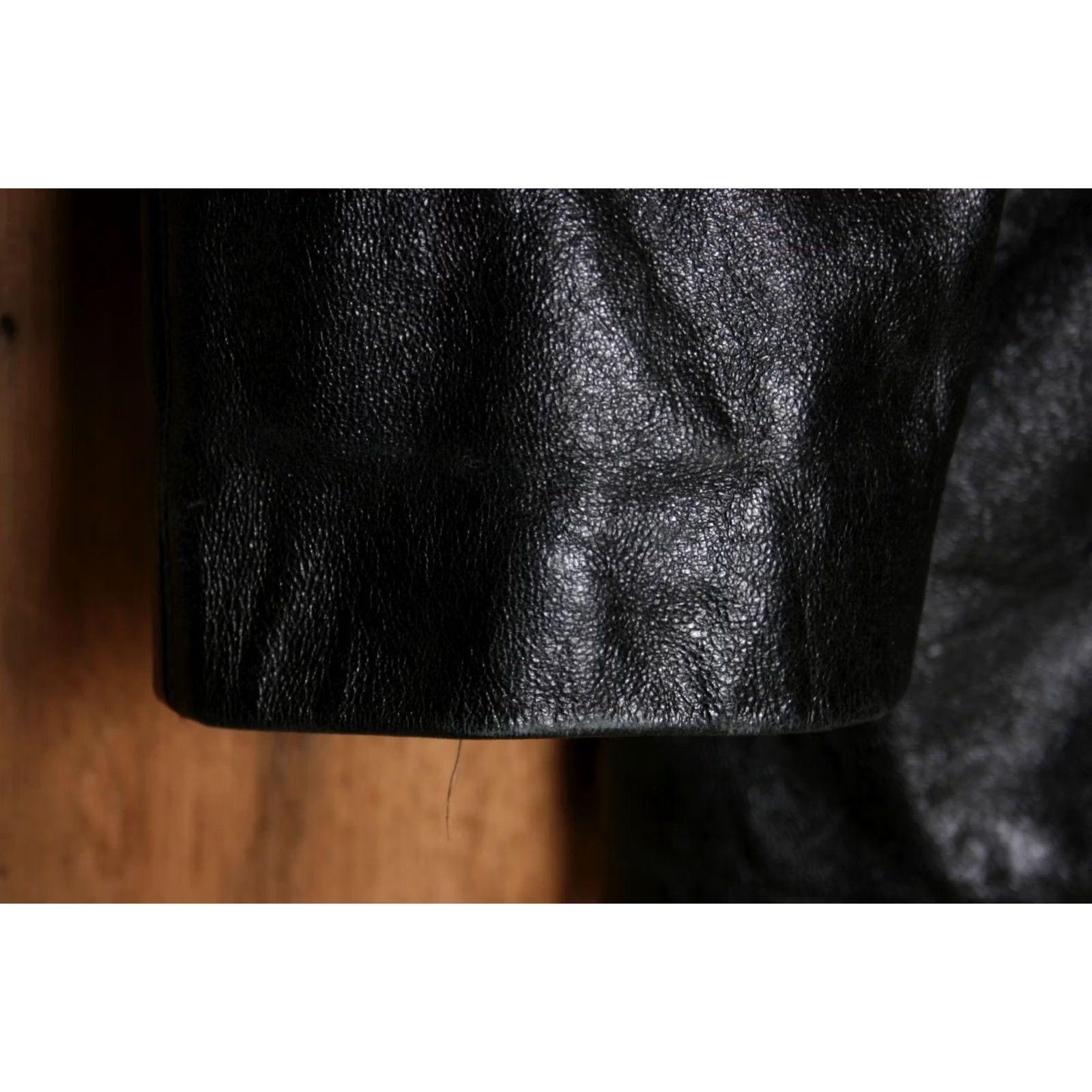 Doublet VINTAGE Cosmo Lombino KOZMO Black Leather Double Breasted Coat Coat Mens S Black 90s Style - Car Coat Size US S / EU 44-46 / 1 - 5 Thumbnail