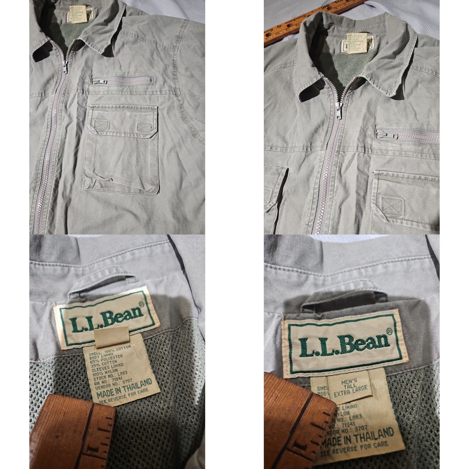Vintage VINTAGE L.L. Bean Military Jacket Mens XL Tall Green Safari Chore Barn Coat Canvas Jacket Size US XL / EU 56 / 4 - 8 Thumbnail