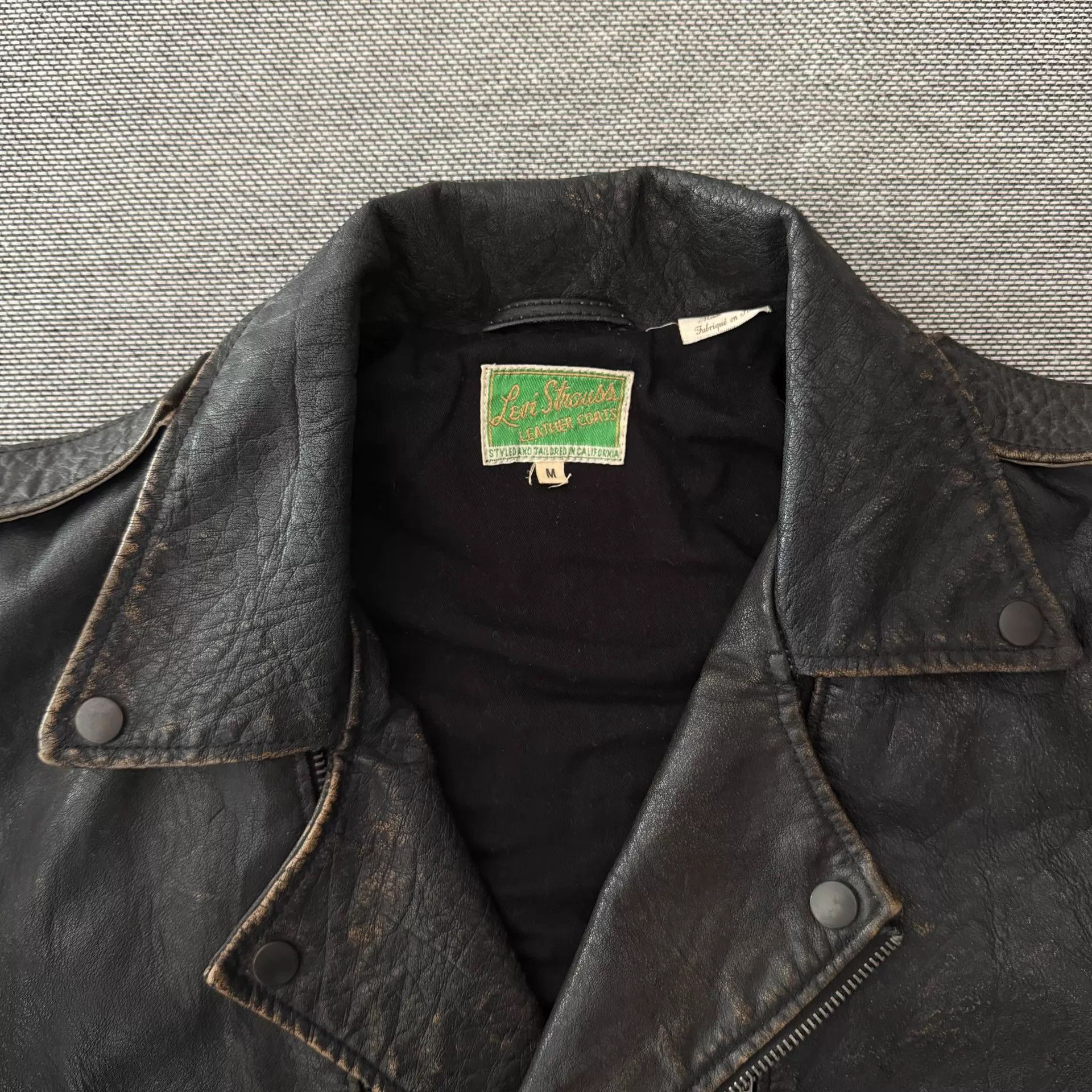 Levi's Levi's Lvc 1950s Distressed Black Leather Biker Jacket Size US M / EU 48-50 / 2 - 3 Thumbnail