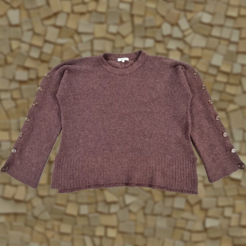 Madewell Madewell Jumper Womens Pullover Brown Medium Knit Crew Neck Buttoned Sleeves Casual 56% Nylon, 30% Wool, 10% Alpaca, 4% Elastane Mens? Size M / US 6-8 / IT 42-44 - 1 Thumbnail