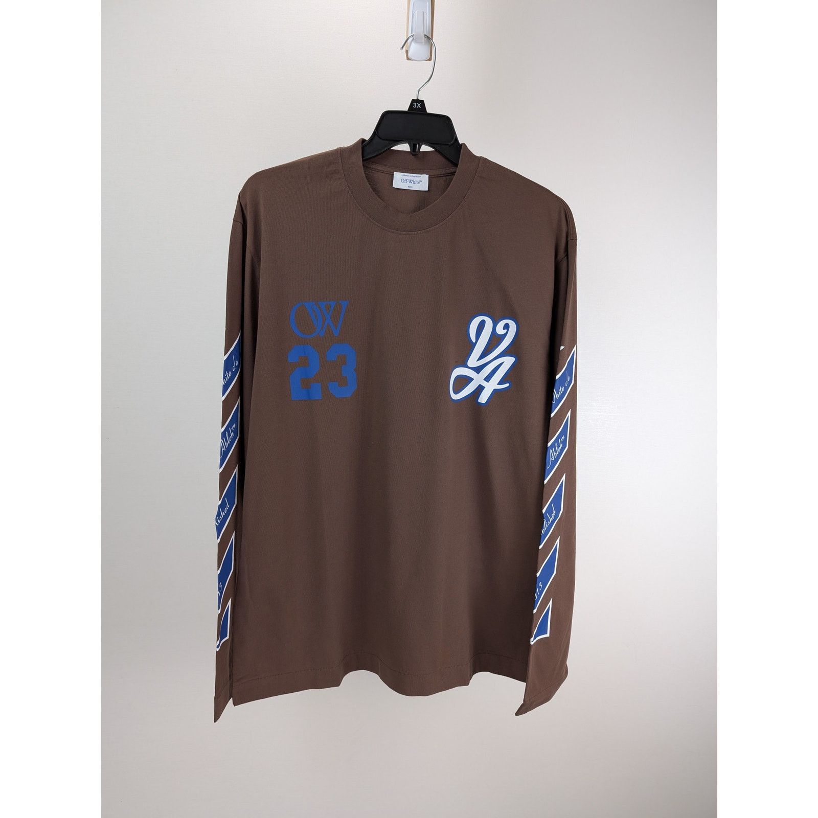 Off-White o1rshd1 23 Varsity Skate Long Sleeve Tee T-Shirt in Brown Size US XXL / EU 58 / 5 - 3 Thumbnail