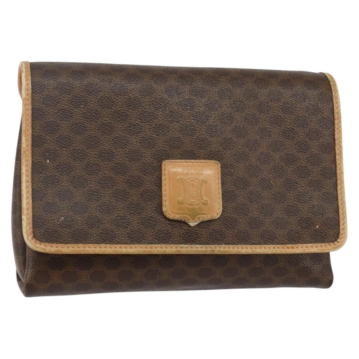 Celine CELINE Macadam Canvas Shoulder Bag Pvc Leather Brown Gold Size ONE SIZE - 1 Thumbnail