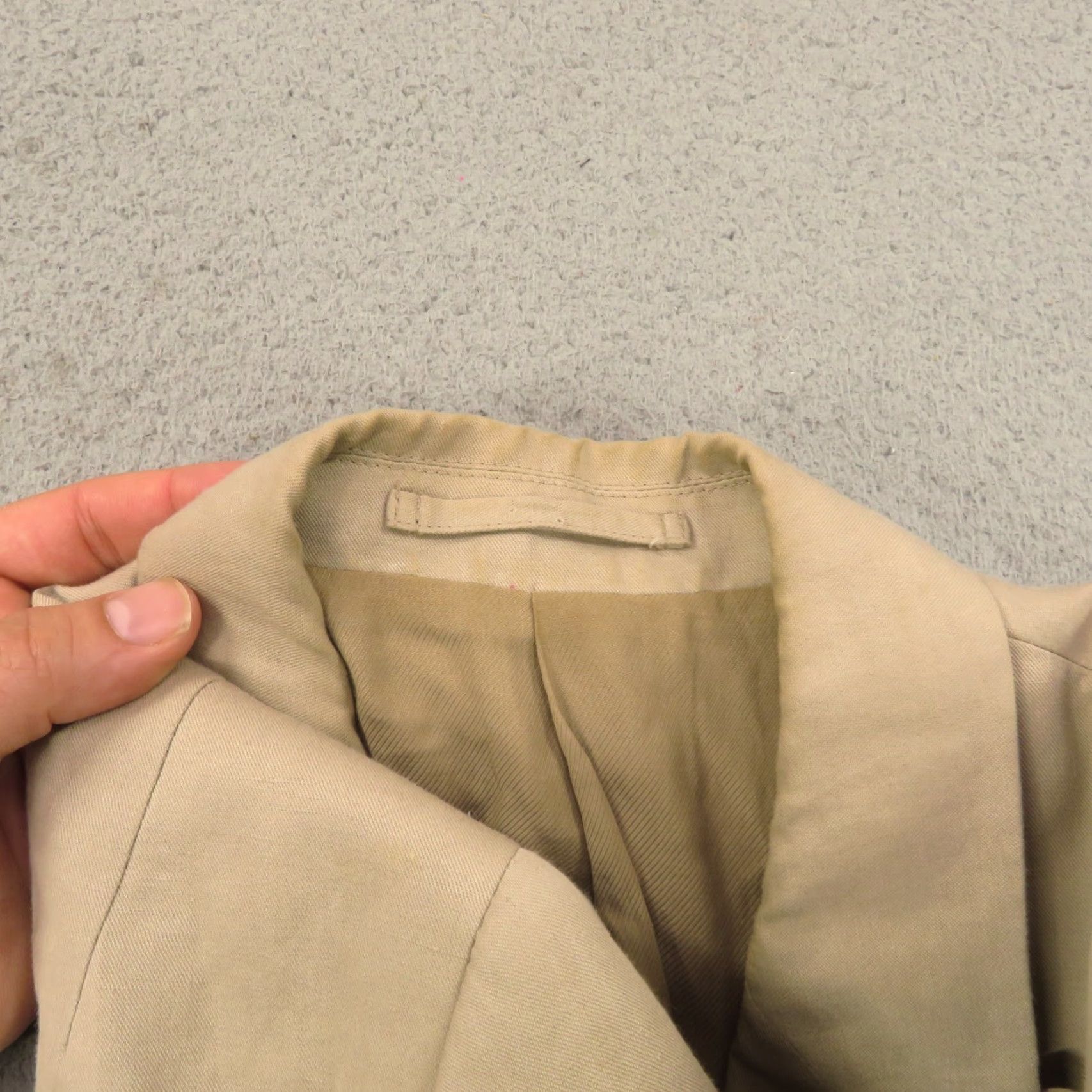 Allsaints VINTAGE AllSaints Blazer 36R Jacket Mens Double-Breasted Linen Cotton Tan Beige 4-Button Peak Lapel Suits Coat Solid Size 36R - 7 Thumbnail