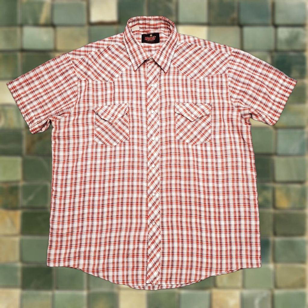 Vintage VINTAGE Country Shirt Works Shirt Mens XL Red Plaid Pearl Snap Western Shirt Size US XL / EU 56 / 4 - 1 Thumbnail