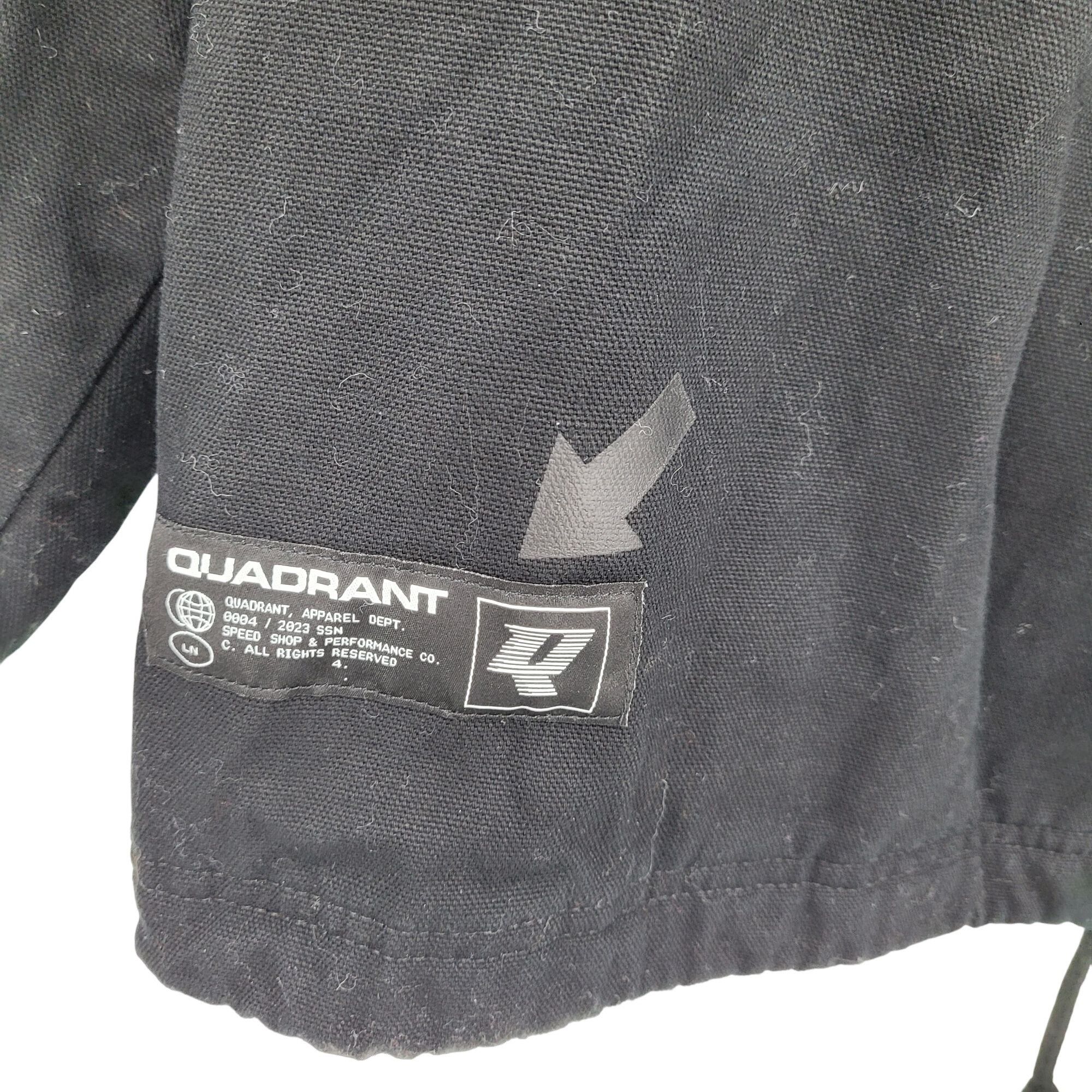 Other Quadrant Mens Black Canvas Logo Jacket M Cotton Barn Bomber Size US M / EU 48-50 / 2 - 7 Thumbnail