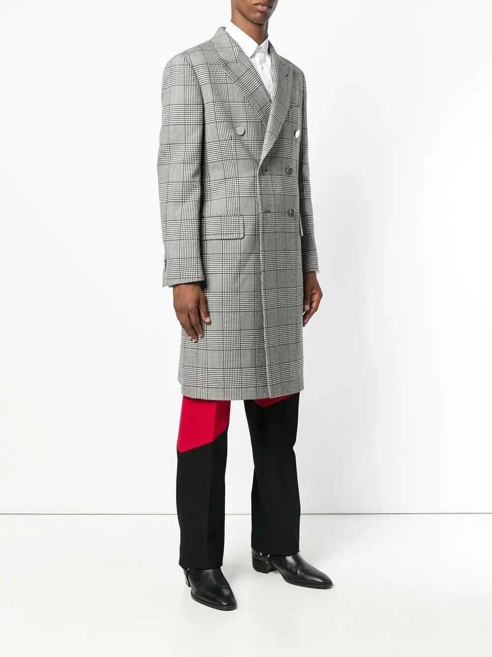 Calvin Klein 205W39NYC EU48 Iconic Raf Houndstooth Check Stripe Long Wool Coat FW18 Size US M / EU 48-50 / 2 - 20 Thumbnail
