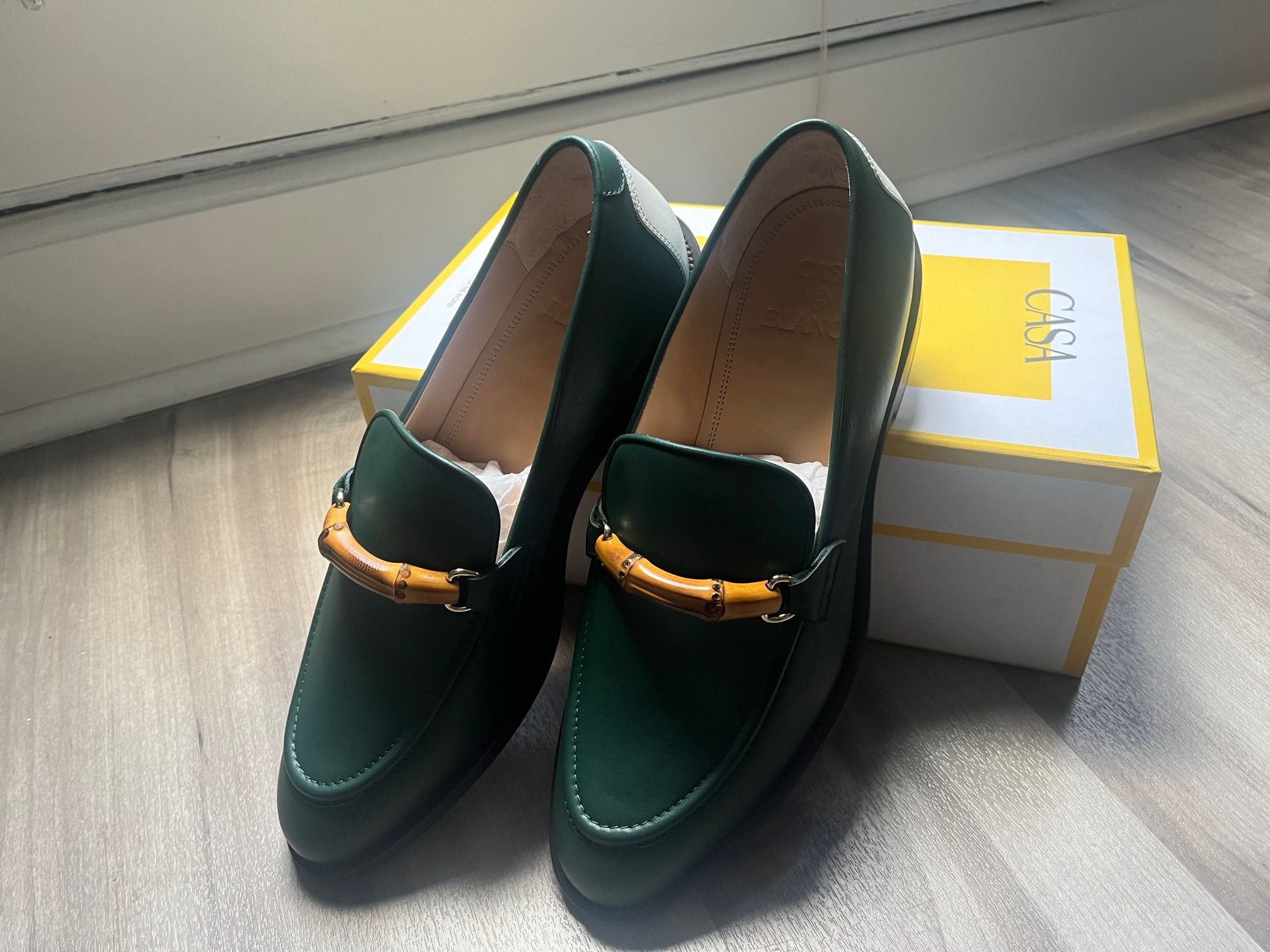 Casablanca Casablanca Paris Green Bamboo Leather Loafers Size US 11 / EU 44 - 2 Thumbnail