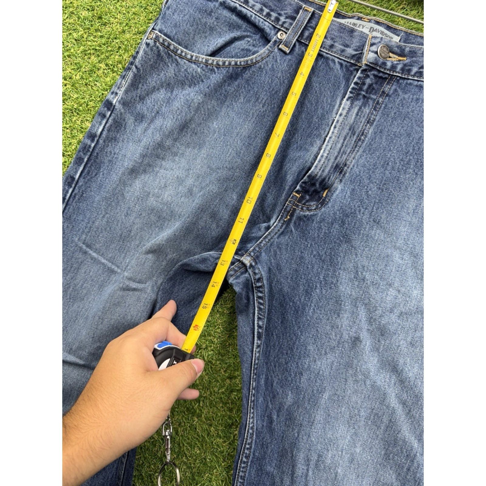 Harley Davidson VINTAGE Harley-Davidson Jeans Mens 38x32 Relaxed Straight Denim Blue 90s Grunge Biker Size US 38 / EU 54 - 6 Thumbnail