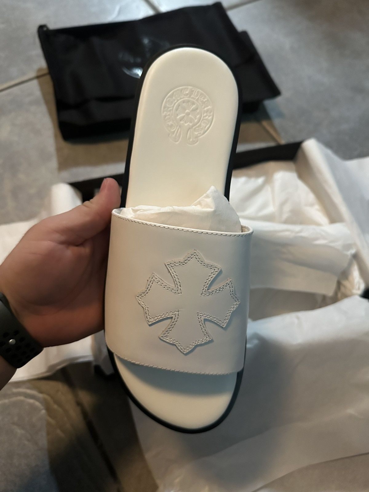 Chrome Hearts Chrome Hearts leather slides Size US 9 / EU 42 - 7 Thumbnail