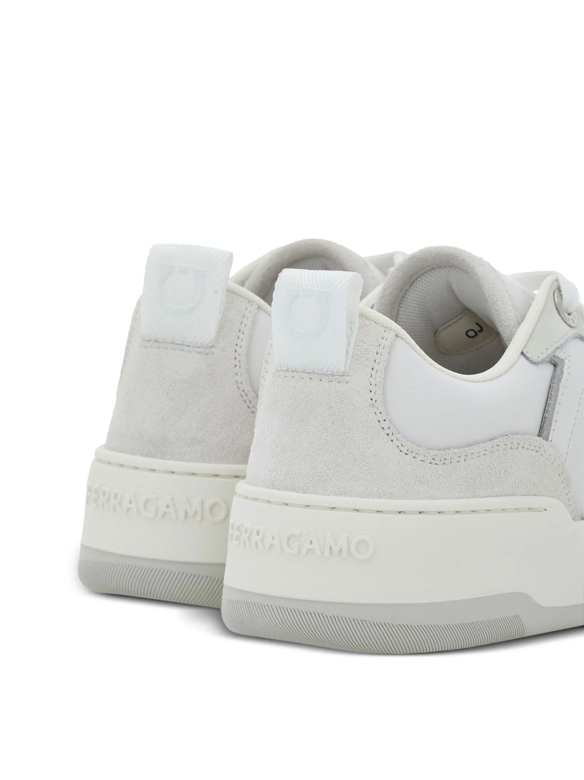 Salvatore Ferragamo o1s1rm0526 Gancini Lace-up Sneakers in Optical White Size US 11 / IT 41 - 3 Thumbnail