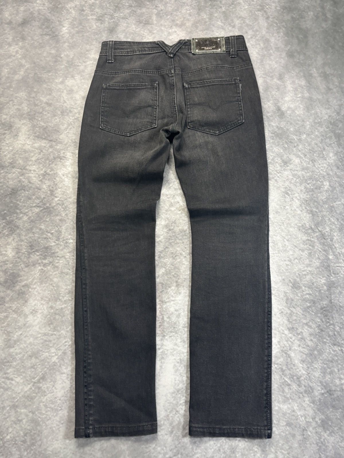 Versace × Versace Jeans Couture × Vintage 2000s Versace Jeans Couture Black Denim Vintage VJC Pants Y2 Size 26" / US 2 / IT 38 - 2 Thumbnail