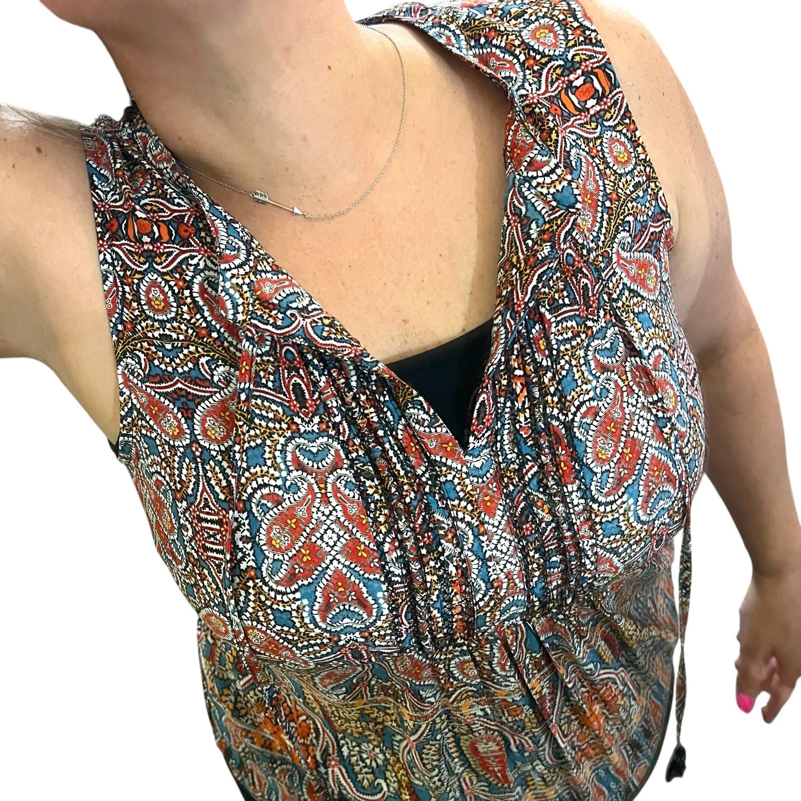 Other Marcelle Tie Neck Top Stitch Fix Daniel Rainn Keyhole Blouse Size M / US 6-8 / IT 42-44 - 15 Thumbnail