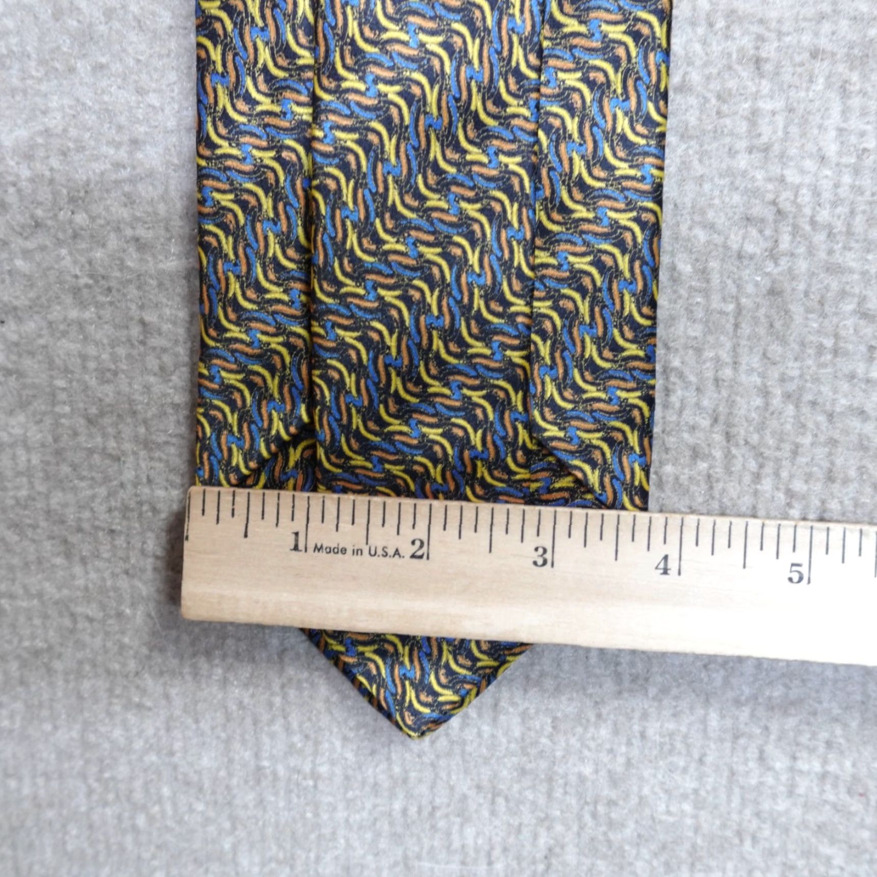 Brioni Brioni Tie Blue Yellow Orange Made In Italy Silk Plaids & Checks Mens Adult Tie Size ONE SIZE - 7 Thumbnail