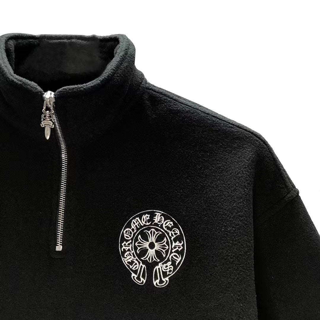 Chrome Hearts Chrome Hearts Fleece Horseshoe Half Zip Cropped Sweatshirt Size M / US 6-8 / IT 42-44 - 3 Thumbnail