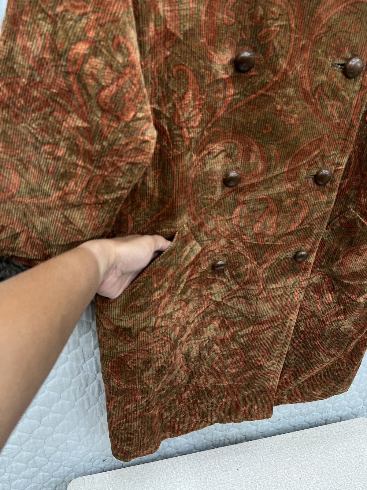 Yves Saint Laurent 🔥🔥🔥STEALS VINTAGE YVES SAINT LAURENT CORDUROY PAISLEY COAT Size M / US 6-8 / IT 42-44 - 12 Thumbnail