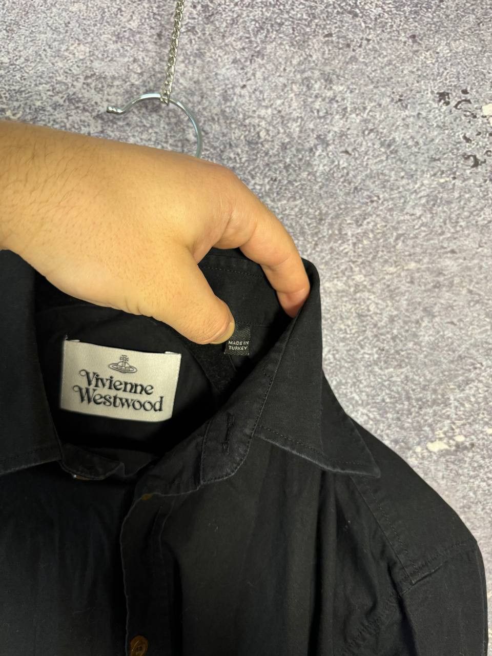 Designer × Vintage × Vivienne Westwood Vivienne Westwood Orb Embroidered Logo Blacj Shirt Button Size US M / EU 48-50 / 2 - 8 Thumbnail